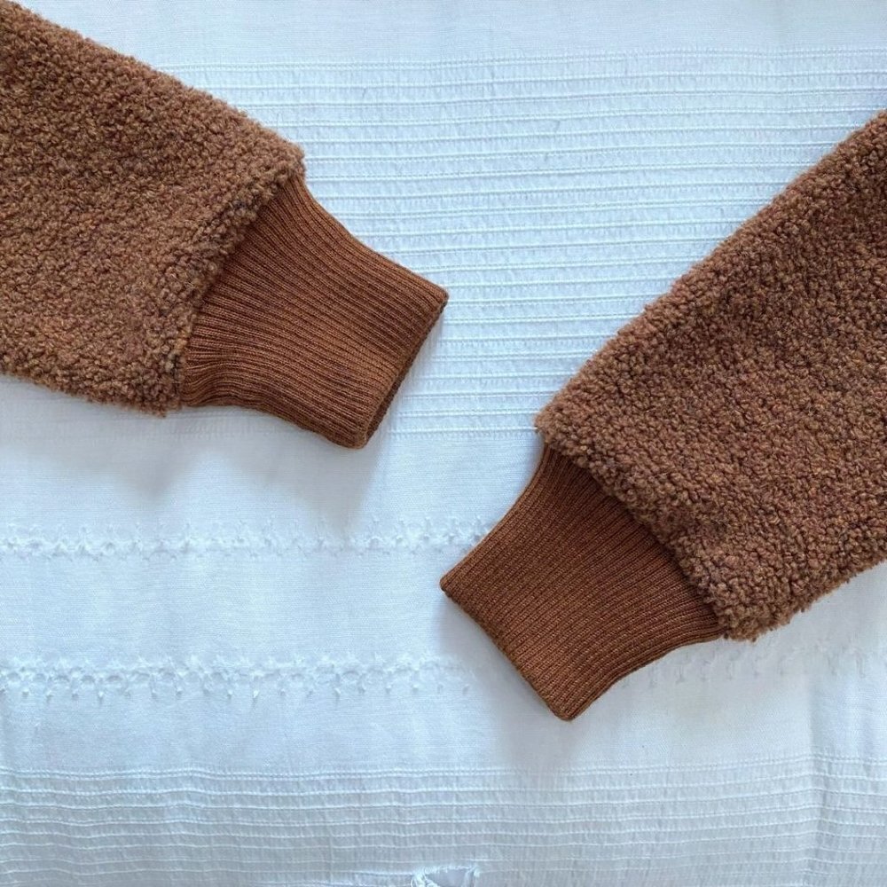 MALOJA  BROWN PASTEL EMBROIDERY TEDDY FLEECE SWEATER STYLE 32439 - S - Picture 9 of 12